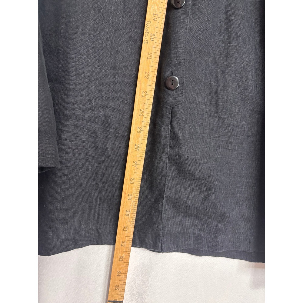 Silhouettes Linen Tunic Top Womens 24 Black Career Lagenlook Minimalist Classic - Picture 7 of 10